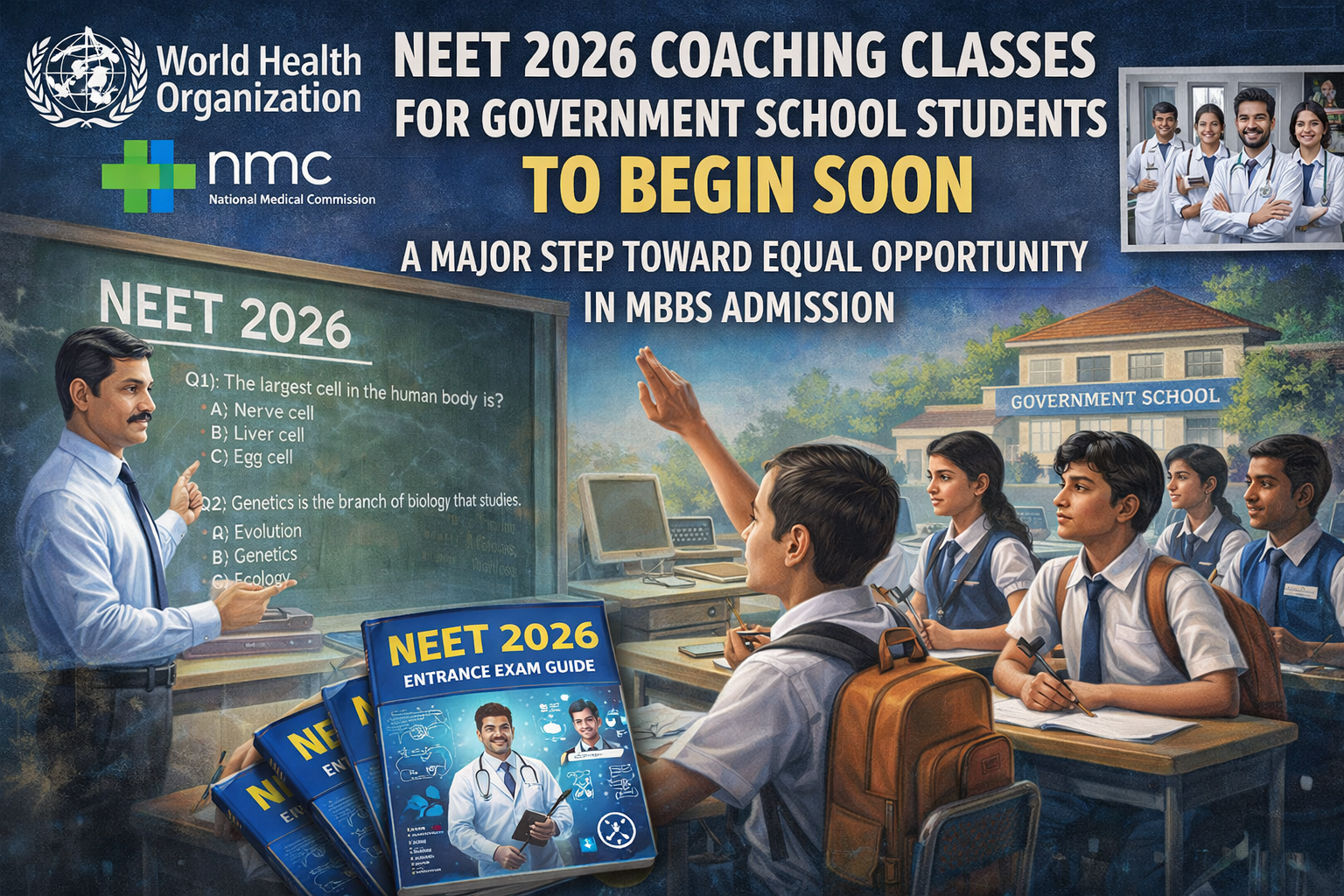 NEET 2026 Coaching Classes for Government School Students to Begin Soon: A Major Step Toward Equal Opportunity in MBBS Admission